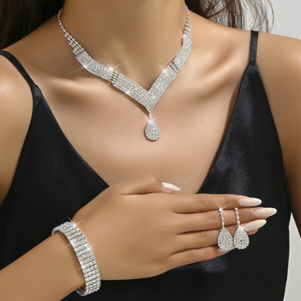 European And American Wedding Accessories Necklace Earrings Bracelet Jewelry - Image 5