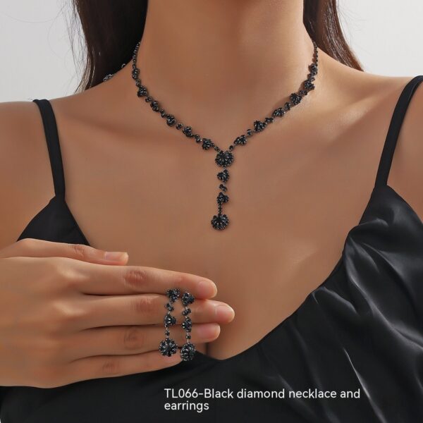 Korean Style Super Rhinestone Necklace Earrings - Image 10