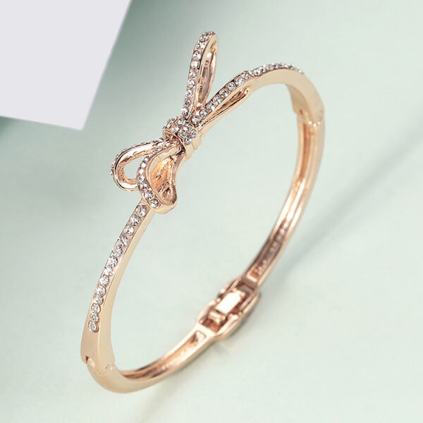 Rose Gold Alloy Bow Women Bracelet - Image 4