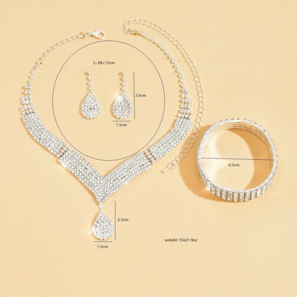 European And American Wedding Accessories Necklace Earrings Bracelet Jewelry - Image 8