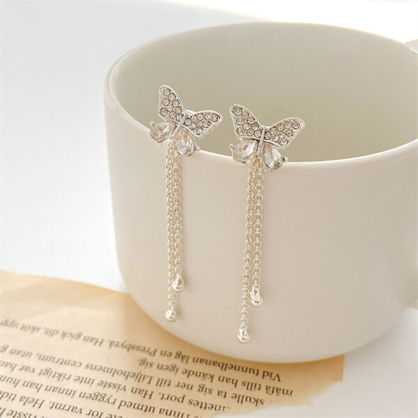 Butterfly Tassels Long Cool Wind Earrings - Image 7