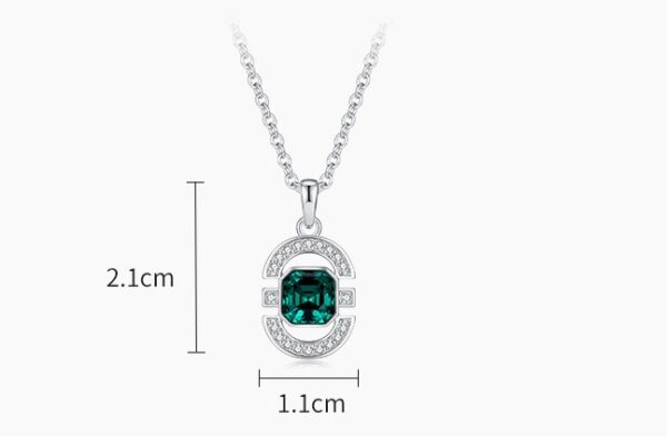 Necklace S925 Sterling Silver Square Jewelry Set - Image 9