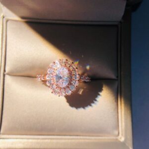 Zircon Princess White Plated Gold Diamand Engagement Ring