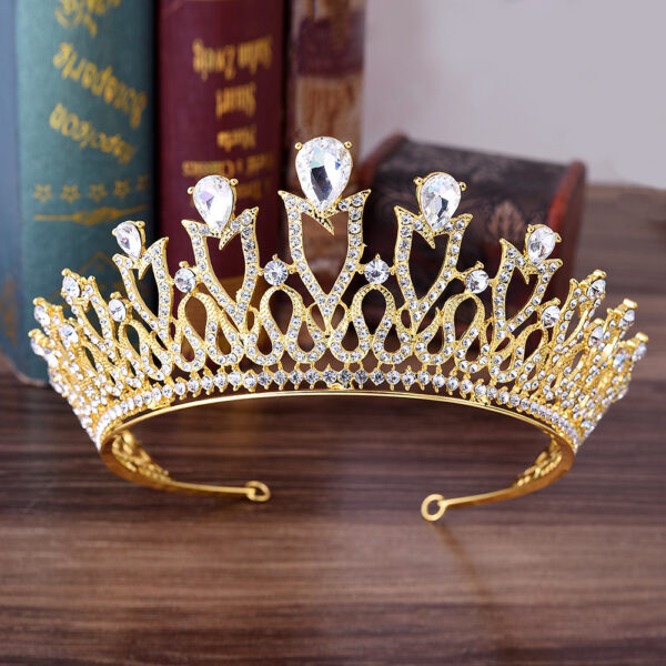 Korean Sweet Princess Alloy Rhinestone Multicolor Bridal Crown Headdress - Image 4