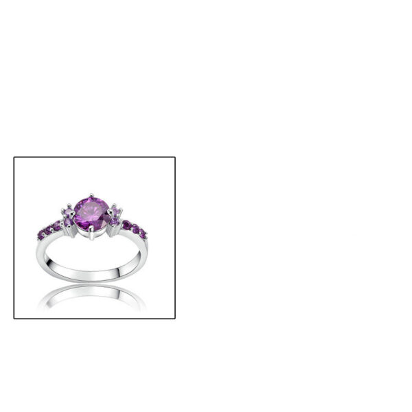 CiNily Violet Filled Finger Rings With Stone Silver Plated Purple Lilac Luxury Summer Fully-Jewelled Woman Girls - Image 5