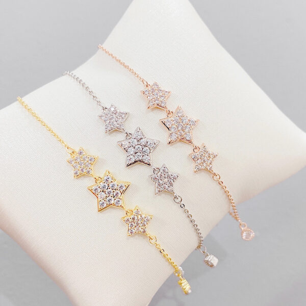 Micro-Inlaid Zircon Five-Pointed Star Bracelet Female Korean Version Of Sweet Temperament Bracelet