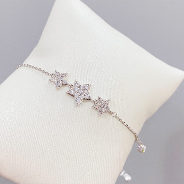 Micro-Inlaid Zircon Five-Pointed Star Bracelet Female Korean Version Of Sweet Temperament Bracelet - Image 3