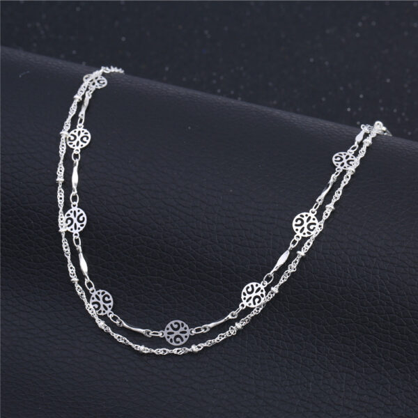 Silver Hollow Anklet Clip Bead Jewelry - Image 2