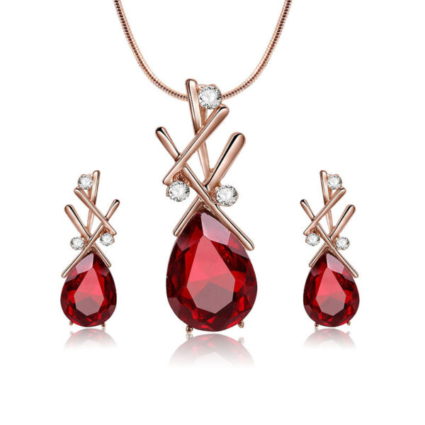 Glass Set With Rhinestone Bridal Wedding Jewelry - Image 4