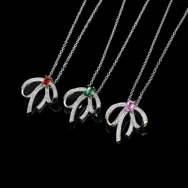 Casual Zircon Bow Frosty Style Earrings Suit - Image 6