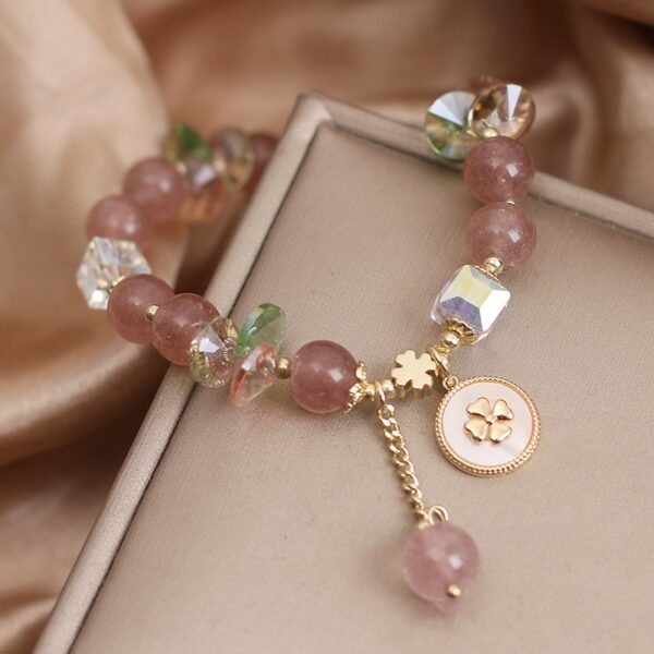 Strawberry Quartz Beaded Bracelet For Women - Image 2