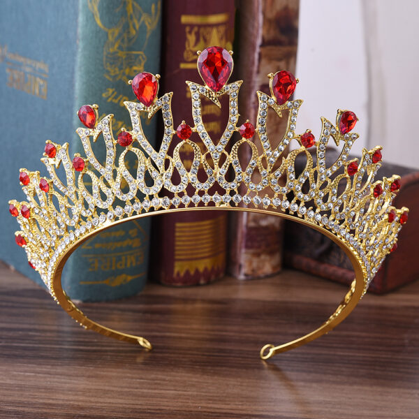 Korean Sweet Princess Alloy Rhinestone Multicolor Bridal Crown Headdress - Image 8
