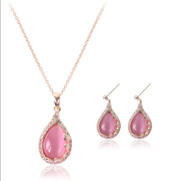 Fashion European and American necklace earrings two sets of ladies crystal jewelry set