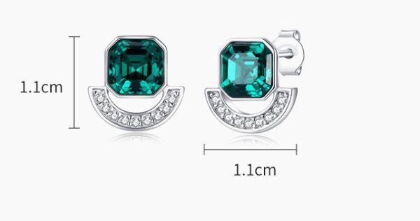 Necklace S925 Sterling Silver Square Jewelry Set - Image 7
