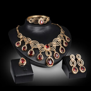 Set Jewelry Fashion Gems Necklace And Earrings Jewelry