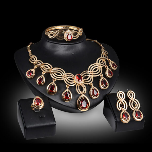 Set Jewelry Fashion Gems Necklace And Earrings Jewelry