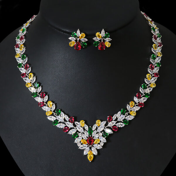 Bride Zircon Jewelry Necklace Earring Set - Image 5