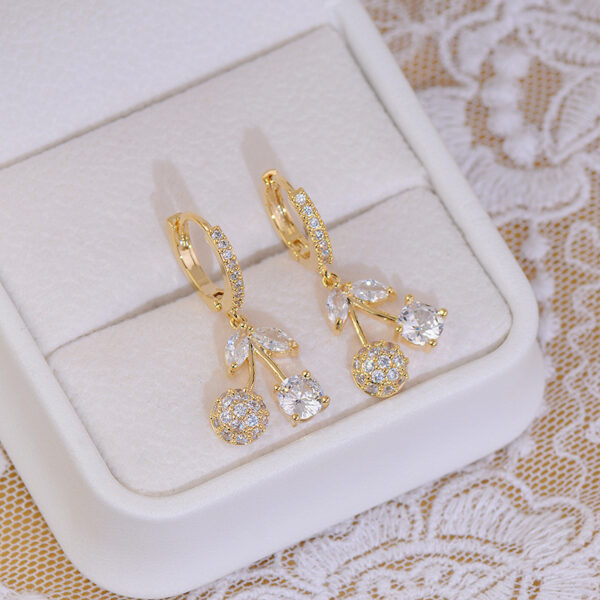 Cherry Drop Earrings Sweet And Cute Student All-match Earrings - Image 2