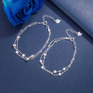 Silver-plated Star Bracelet Women's Fashion Double Layer