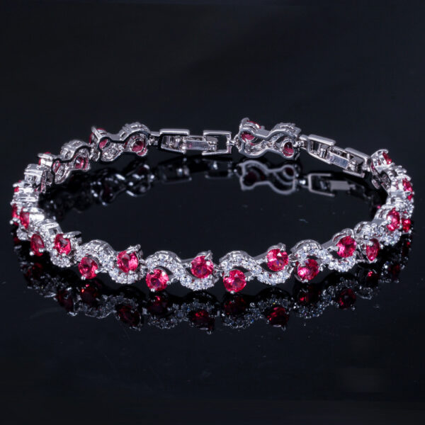Exquisite diamond white gold plated bracelet - Image 3