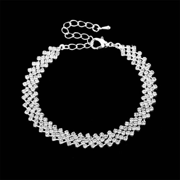 Bridal Jewelry Suit Shining Full Diamond Bright Necklace Earrings - Image 4