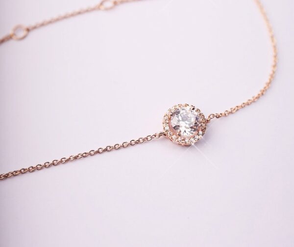 Round crystal Rose gold anklets - Image 5