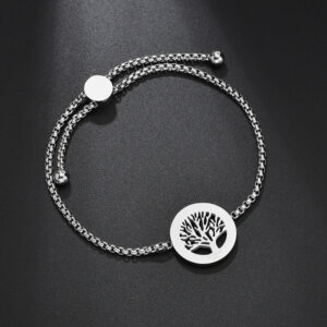 New Stainless Steel Adjustable Heart Tree Bracelets