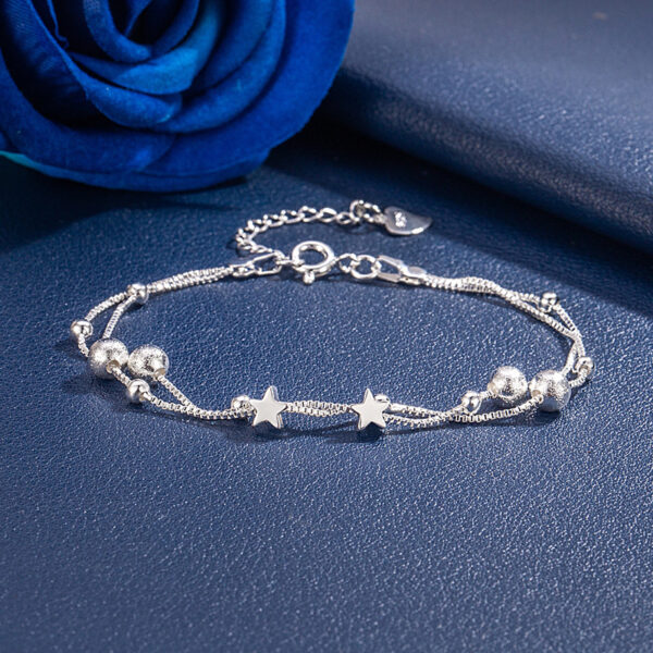Silver-plated Star Bracelet Women's Fashion Double Layer - Image 2