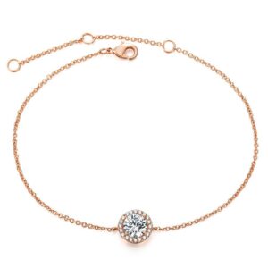 Round crystal Rose gold anklets