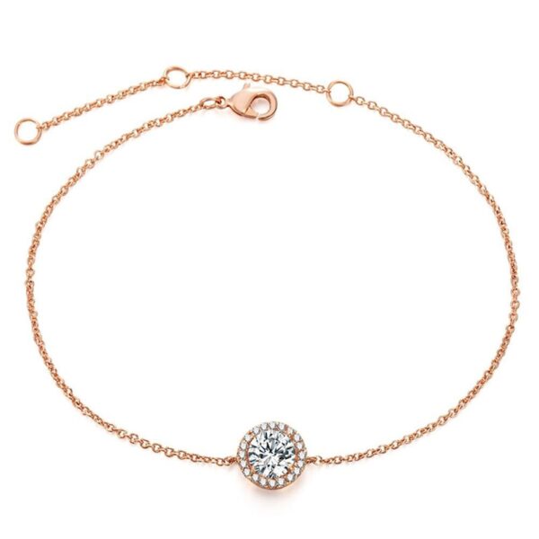 Round crystal Rose gold anklets