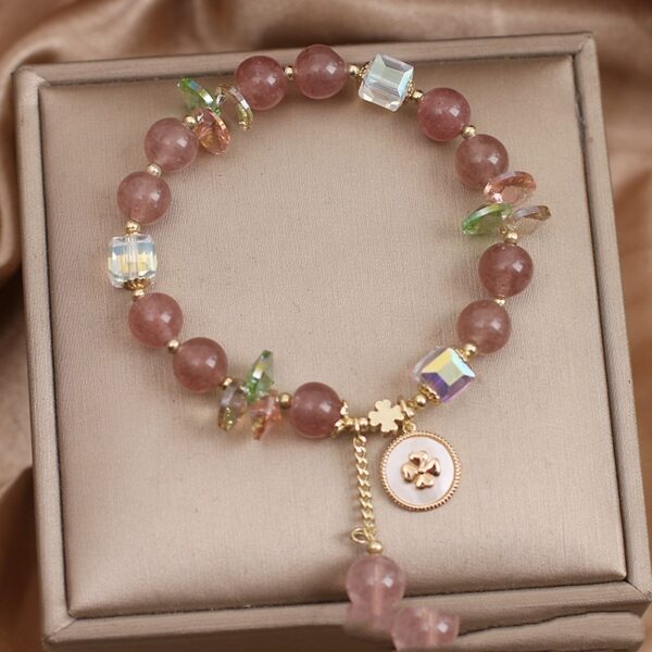 Strawberry Quartz Beaded Bracelet For Women - Image 6