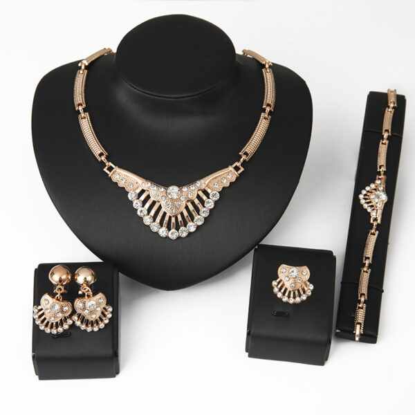 European and American Fashion Diamond Four-piece Set Alloy Jewelry - Image 2
