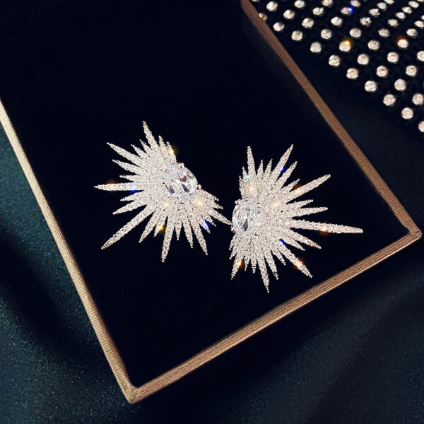 Silver Needle Luxury Net Red Tide Zircon Stud Earrings Atmospheric Fashion - Image 6