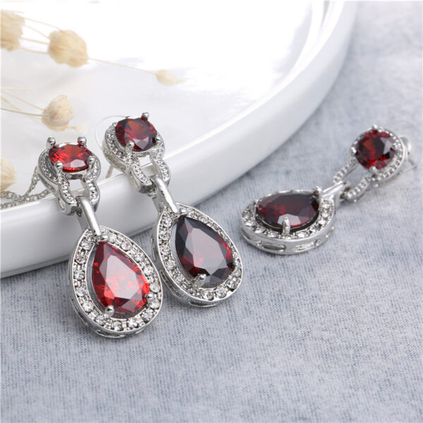 European and American Necklace Earrings Zircon Set - Image 3