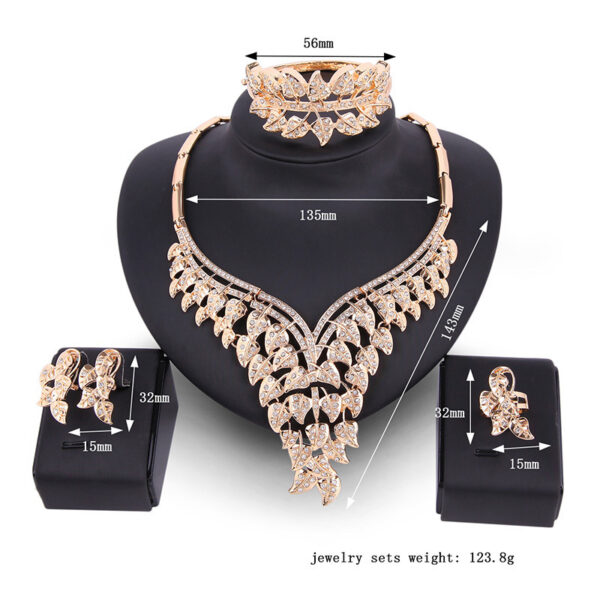 Crystal Necklace And Ear Jewelry Set Of Four Bridal Banquet Jewelry Set - Image 5