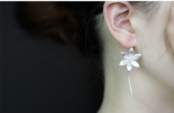 Lotus silver earrings - Image 6