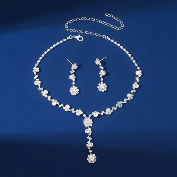 Korean Style Super Rhinestone Necklace Earrings - Image 3