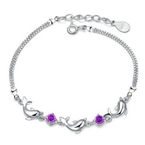 Trendy Women 925 Silver Bracelets Accessories Top Quality Crystal Dolphin Lady Jewelry Fashion  Jewelry