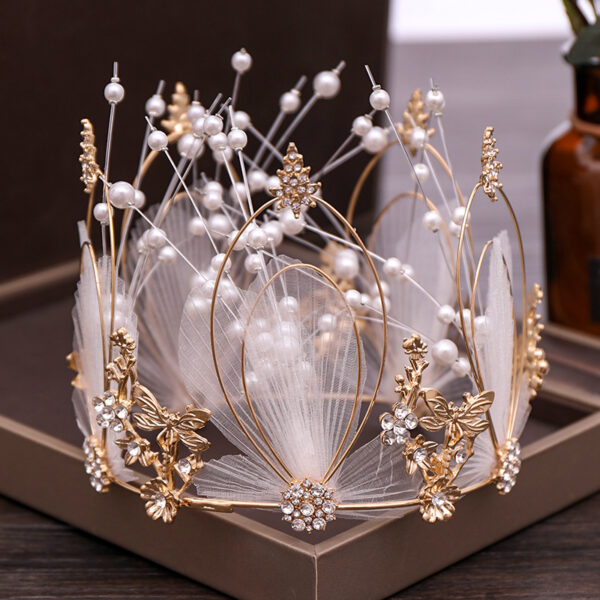 Pearl Full Circle Bridal Crown Tiara - Image 7