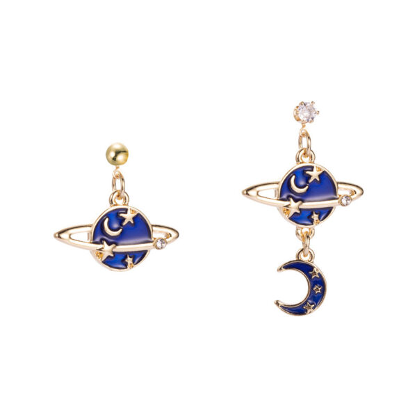 European And American Fashion Planet Moon Earrings - Image 4