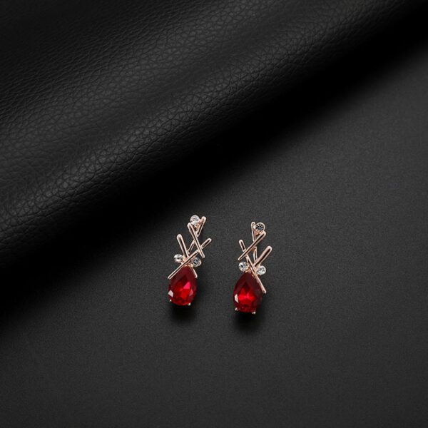 Glass Set With Rhinestone Bridal Wedding Jewelry - Image 3