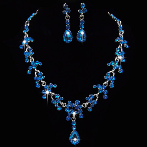 Fashion Shiny Flower Earrings Necklace Set - Image 5