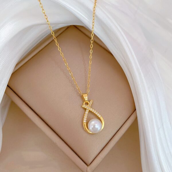 Necklace Women's Copper Micro Inlaid Real Gold Electroplating Ins - Image 3