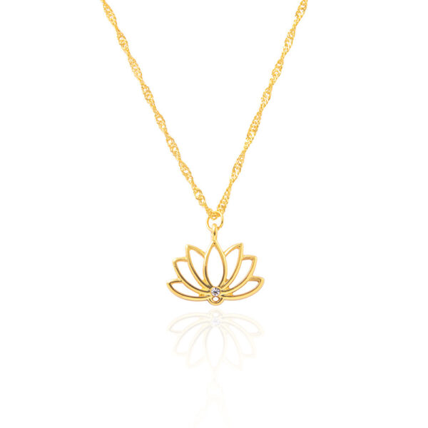 Necklace Ornament Fashion Simple Lotus Hollow Pendant Necklace Floral Lucky Pendant - Image 6