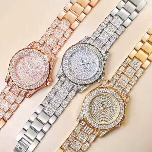 Simple Diamond British Fashion Alloy Fashion Steel Band Ladies Watch - Image 5