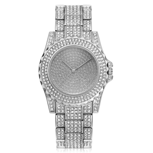Simple Diamond British Fashion Alloy Fashion Steel Band Ladies Watch - Image 4