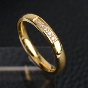 Titanium Steel Crystal Zircon Ring Stainless