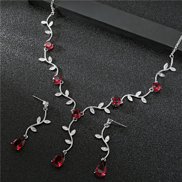 High Quality Zircon Necklace Full Diamond Jewelry Set - Image 4