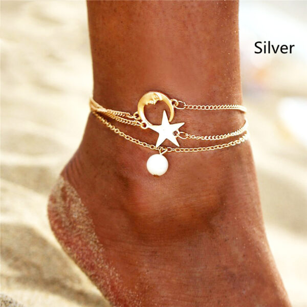 Simple Three-layer 3 Ankle Chain Metal Alloy Ornament Anklets Suit - Image 4