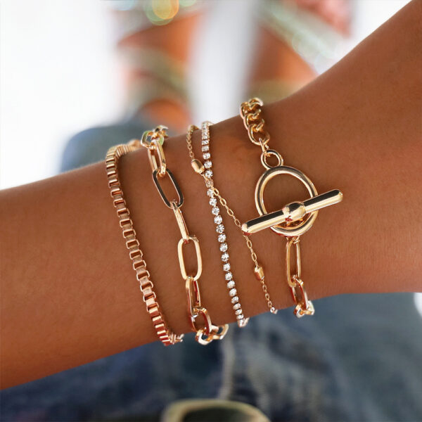 Chain Buckle Circle 5-Piece Bracelet Jewelry Set Bracelet - Image 7